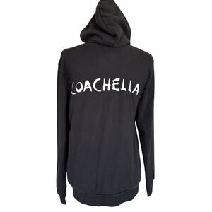 H&M X Coachella Festival Full Zip Hoodie Jacket‎ Small Black Music Goth Grunge